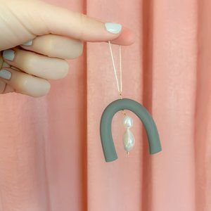 Gray Pearl Arch Modern Charm / Ornament